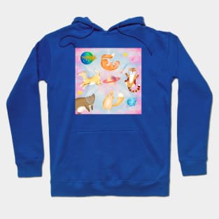 Happy animals in the space Hoodie